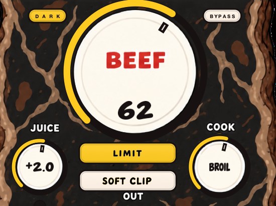 BEEFY with LIMIT selected as the output stage, the same BEEF 62 and JUICE +2.0.