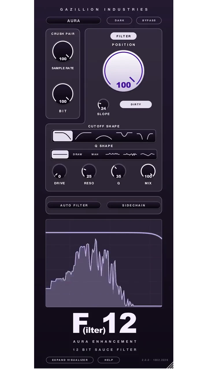 The complete F(ilter)12 instrument interface