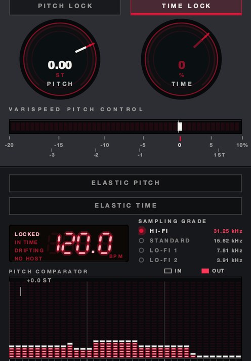 SKRUU with TIME moved and PITCH held at unity.