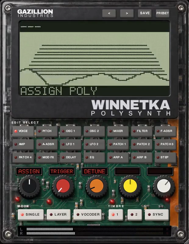 WINNETKA polysynth in its clear shell.