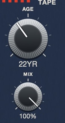 The AGE knob reading 22YR and the MIX knob reading 100 per cent.