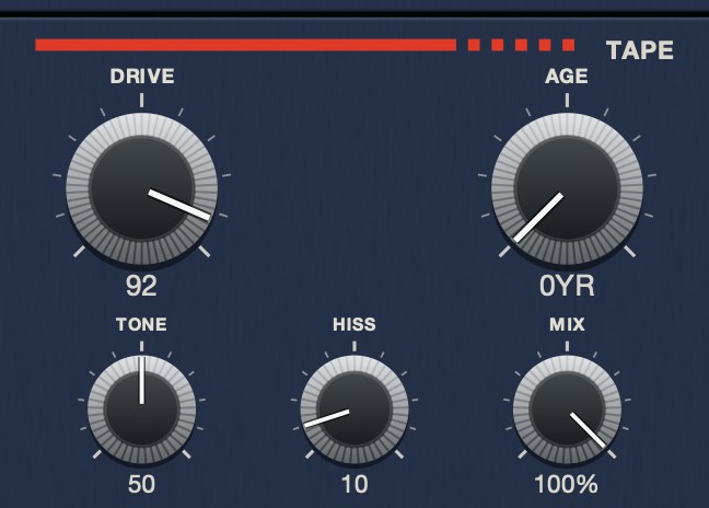 The TAPE section with DRIVE at 92.