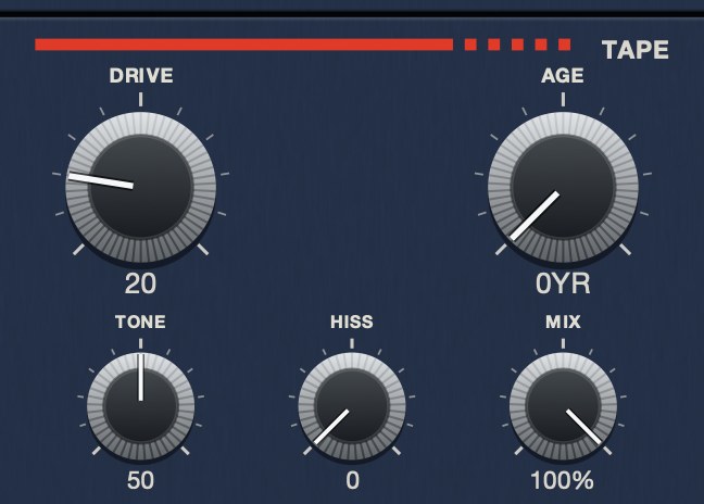 The TAPE section with HISS at 0.