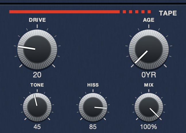 The TAPE section with HISS at 85.
