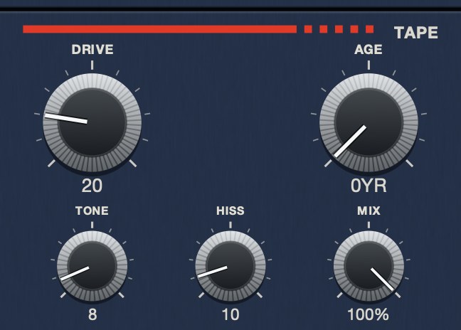 The TAPE section with TONE at 8.