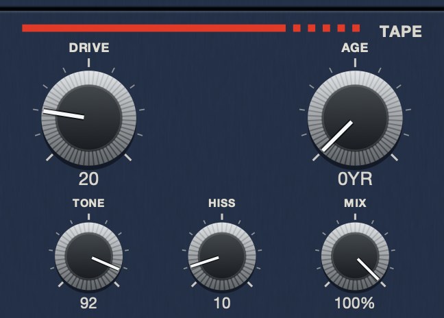 The TAPE section with TONE at 92.