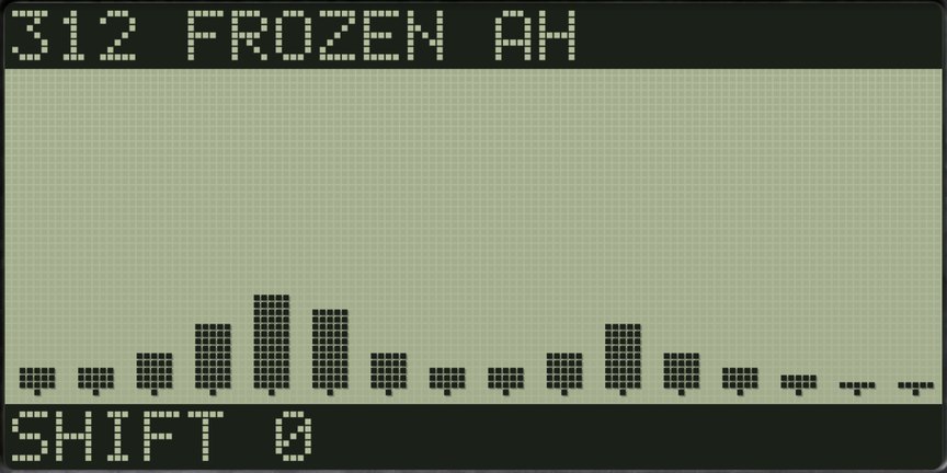 Screen: sixteen vertical bars.