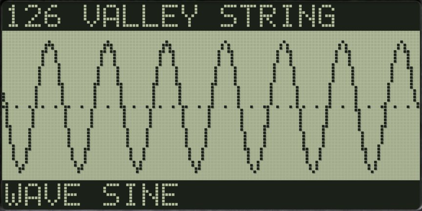 Screen: a strip chart of a sine LFO.